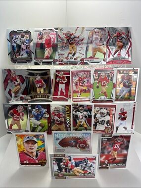 George Kittle/Brock Purdy/McCaffrey 49ers lot of 21 + De’Zhaun Stribling Rookie